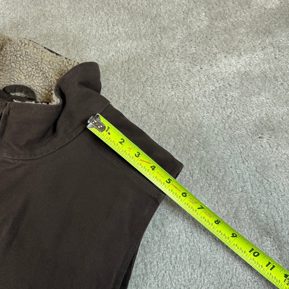 Carhartt 104277 DKB Mock Neck Sherpa Lined Vest Mens 2XL Brown Duck Canvas Zip - Picture 12 of 12